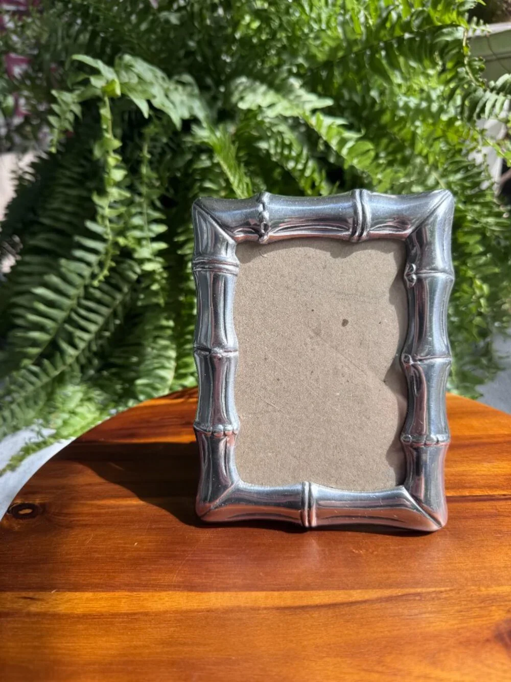 Vintage Silver Hollywood Regency Faux Bamboo Picture Frame 5x3, Chinoiserie Chic - Picture 2 of 7